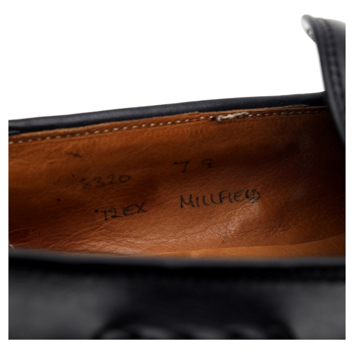 &#39;Millfield&#39; Black Leather Tassel Loafers UK 7 G