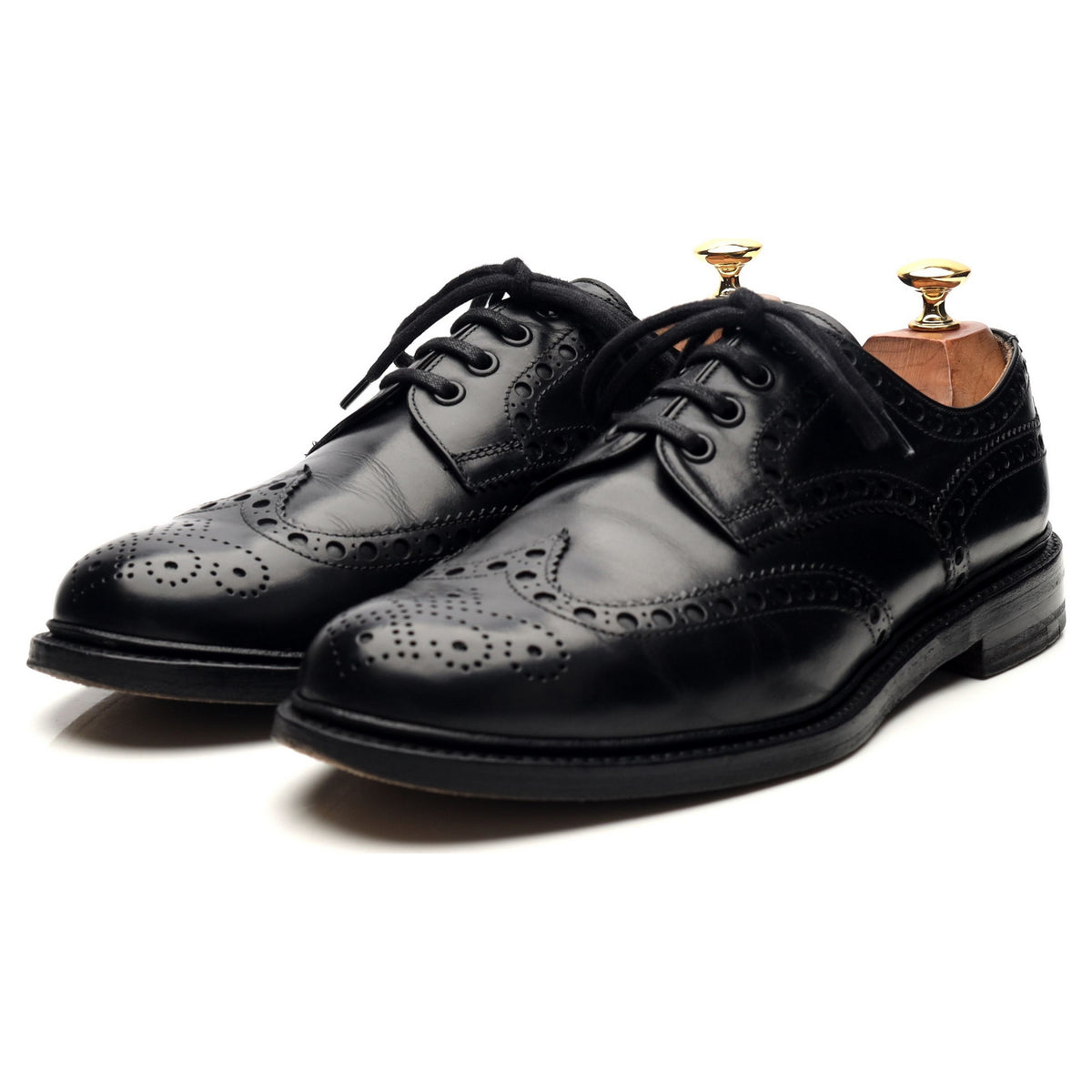 M&amp;S Black Leather Derby Brogues UK 9 F