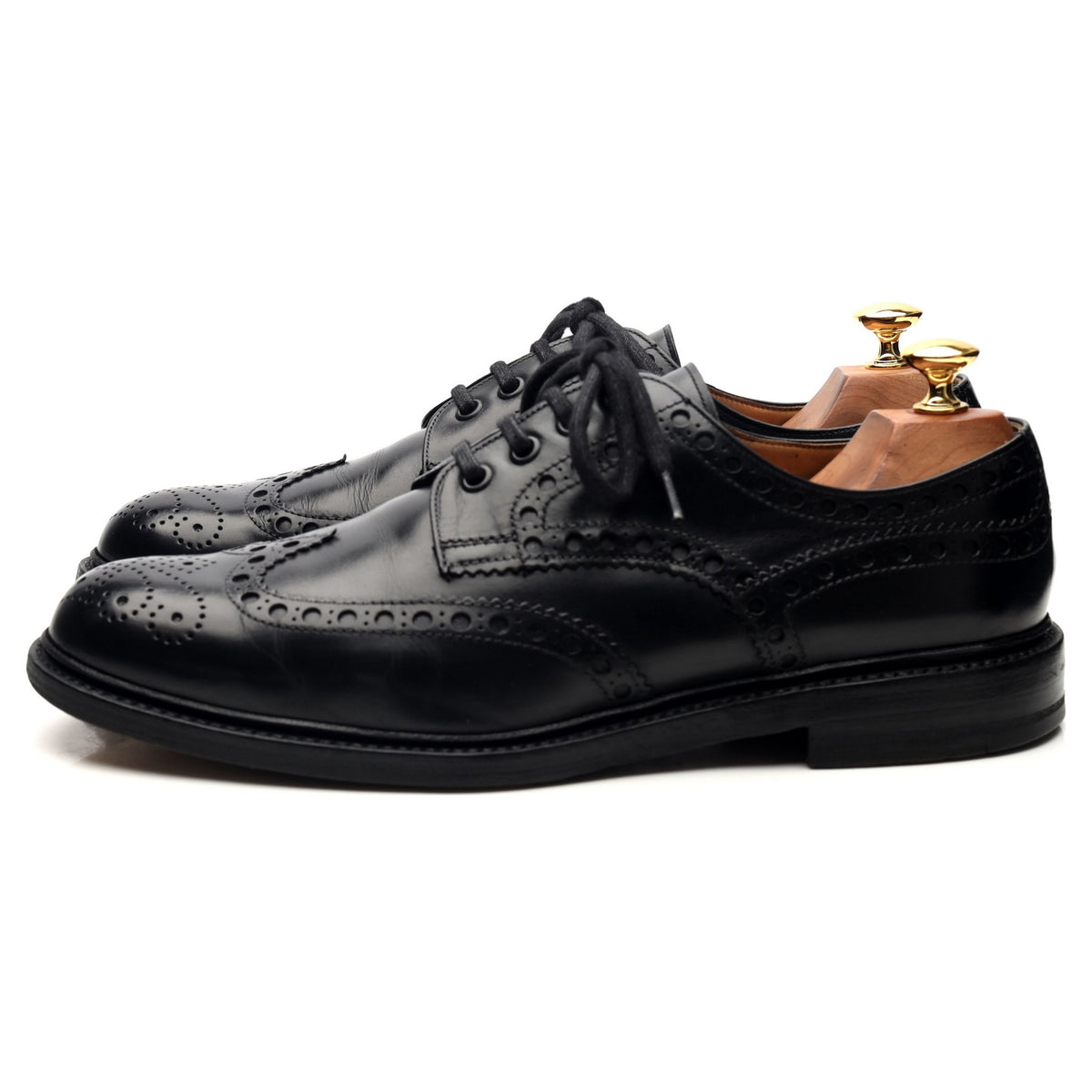 M&amp;S Black Leather Derby Brogues UK 9 F