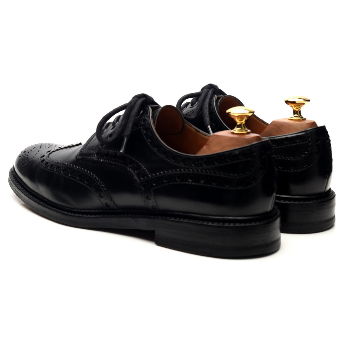 M&amp;S Black Leather Derby Brogues UK 9 F