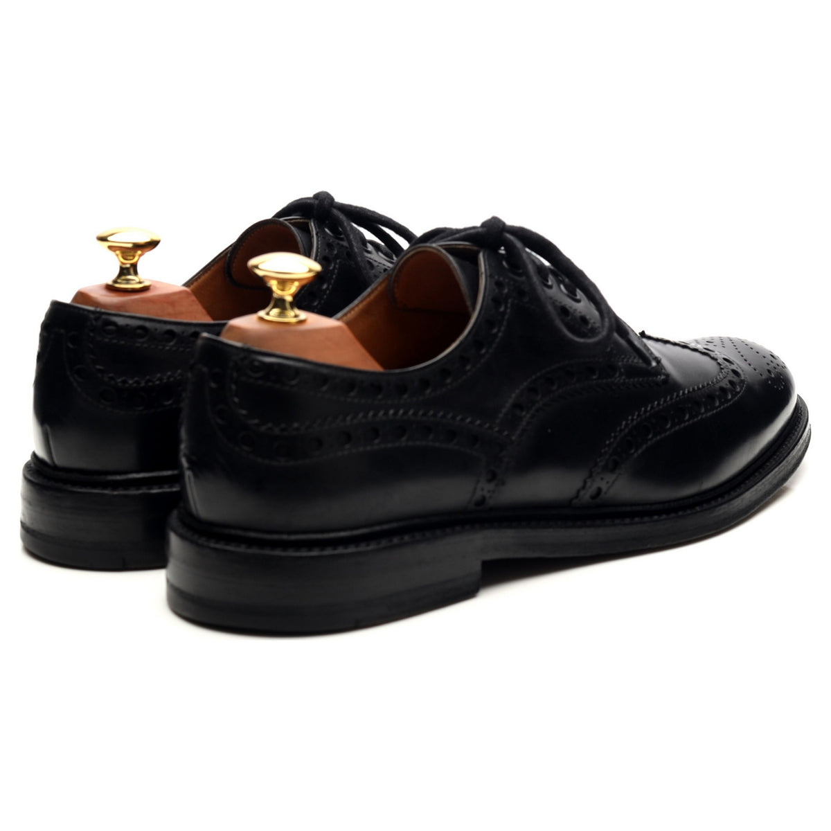 M&amp;S Black Leather Derby Brogues UK 9 F