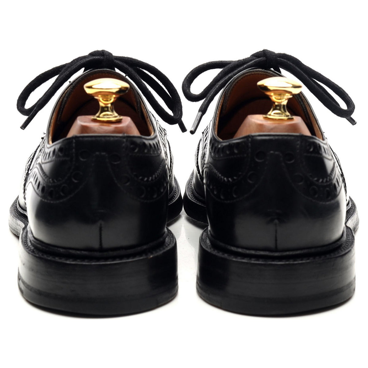 M&amp;S Black Leather Derby Brogues UK 9 F