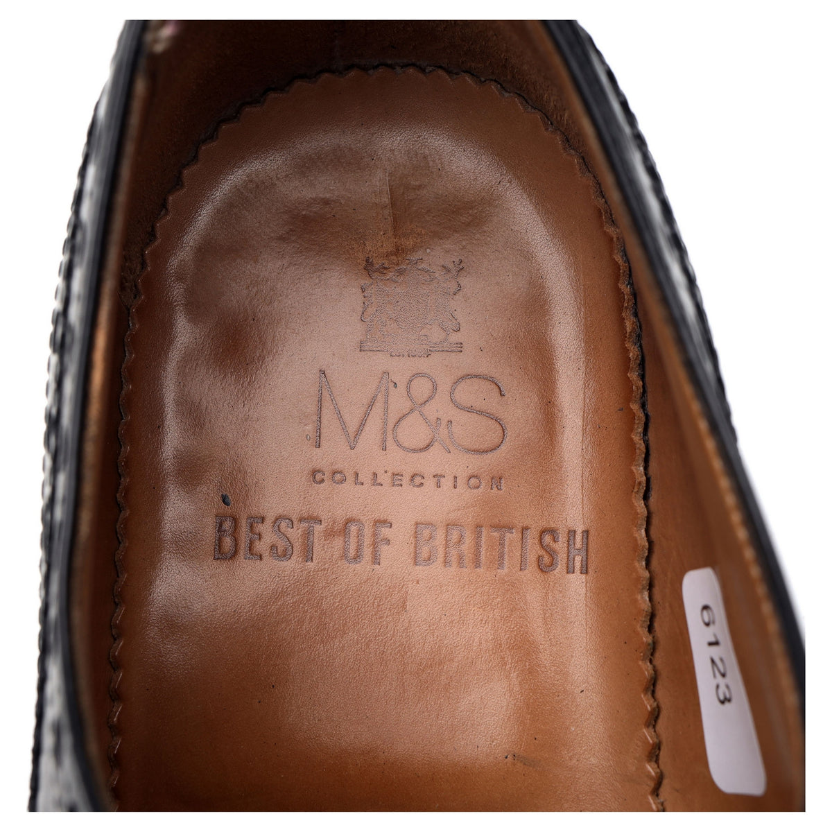 M&amp;S Black Leather Derby Brogues UK 9 F