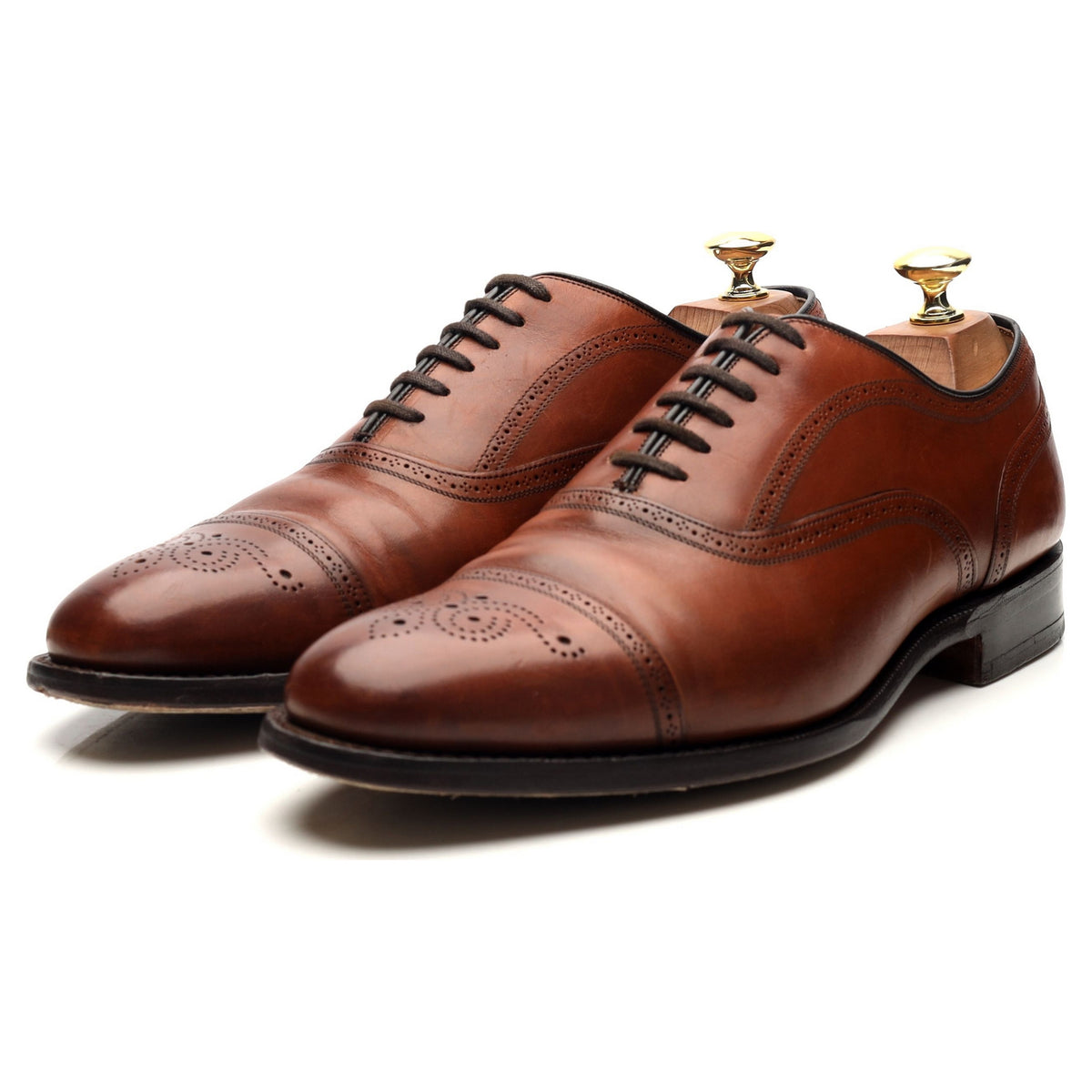 &#39;Laverstock&#39; Tan Brown Leather Oxford UK 8 F