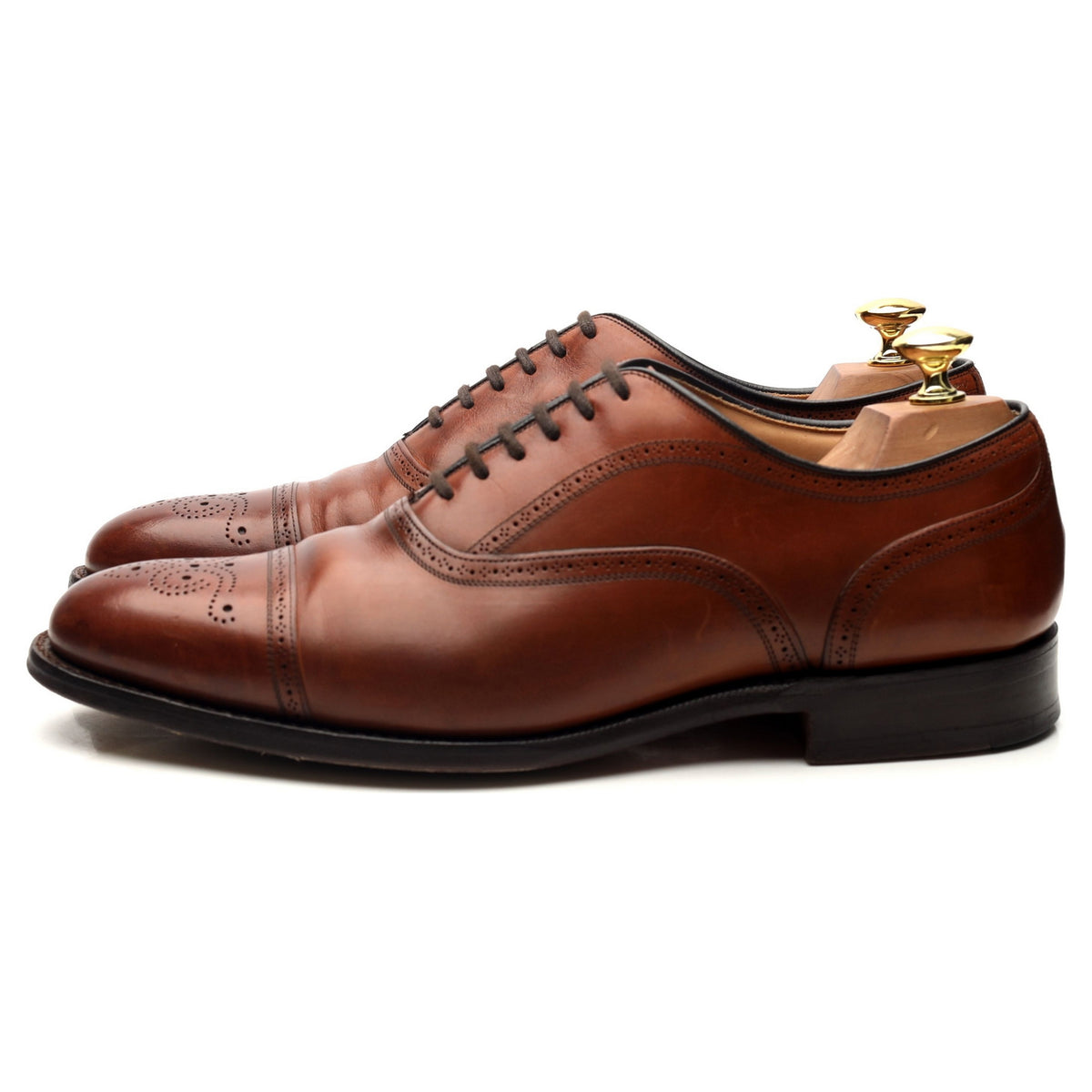 &#39;Laverstock&#39; Tan Brown Leather Oxford UK 8 F