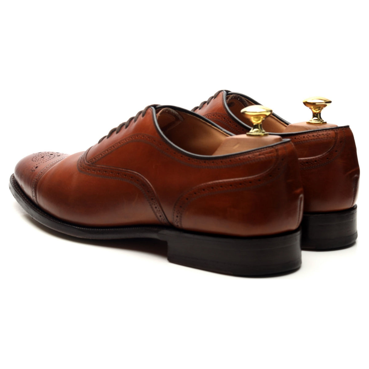 &#39;Laverstock&#39; Tan Brown Leather Oxford UK 8 F