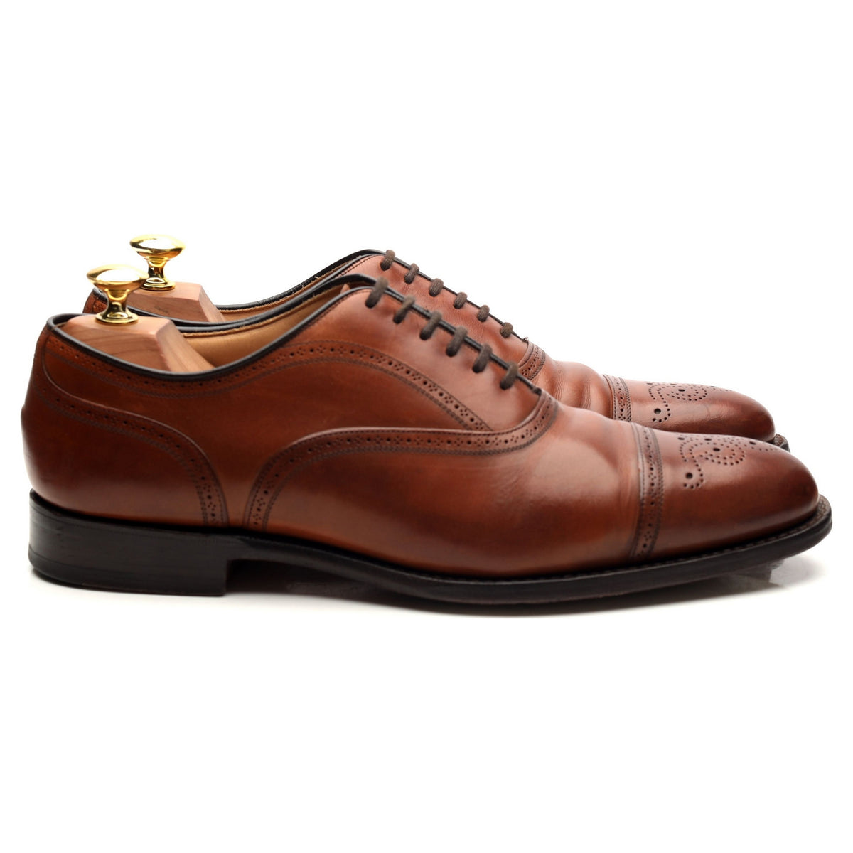 &#39;Laverstock&#39; Tan Brown Leather Oxford UK 8 F