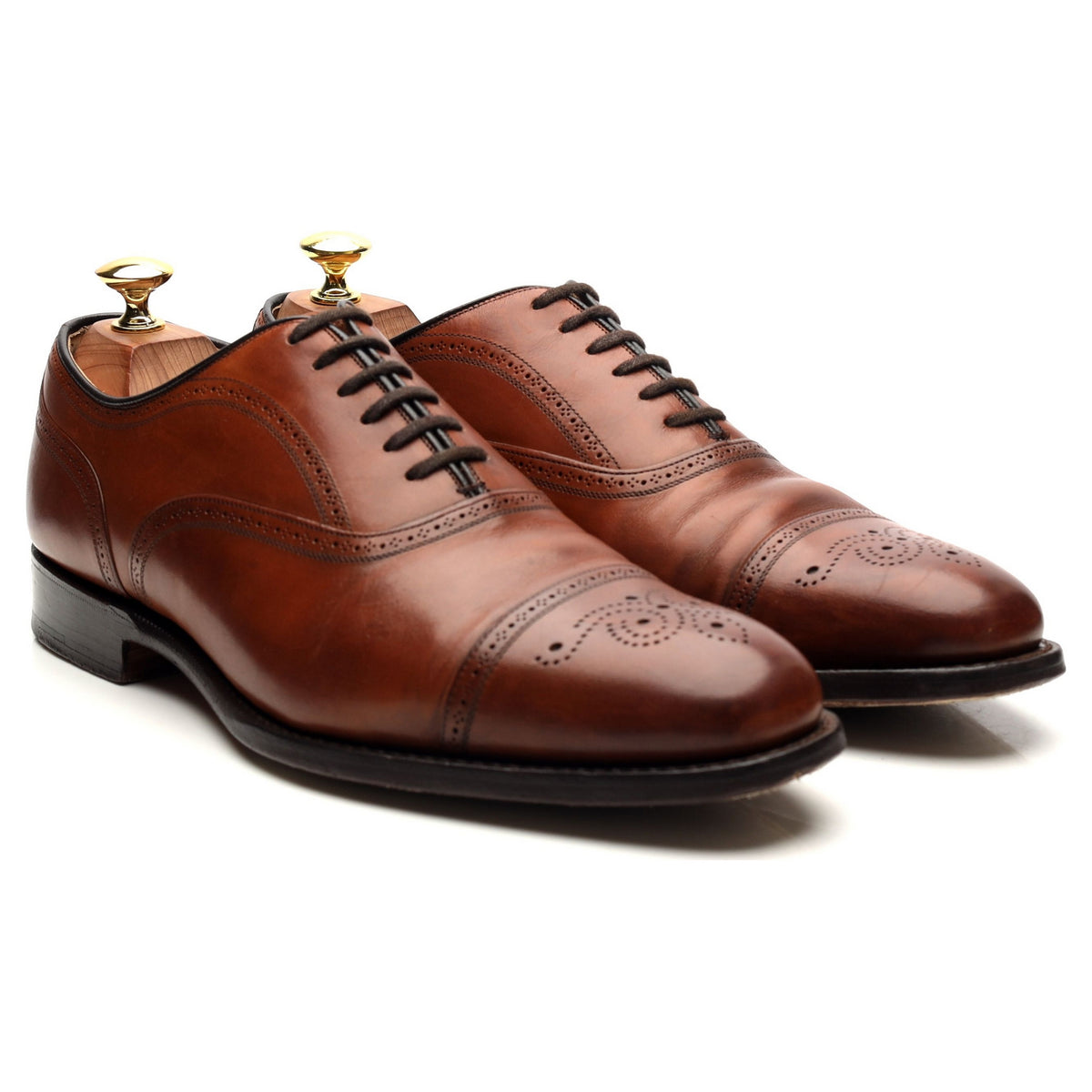 &#39;Laverstock&#39; Tan Brown Leather Oxford UK 8 F