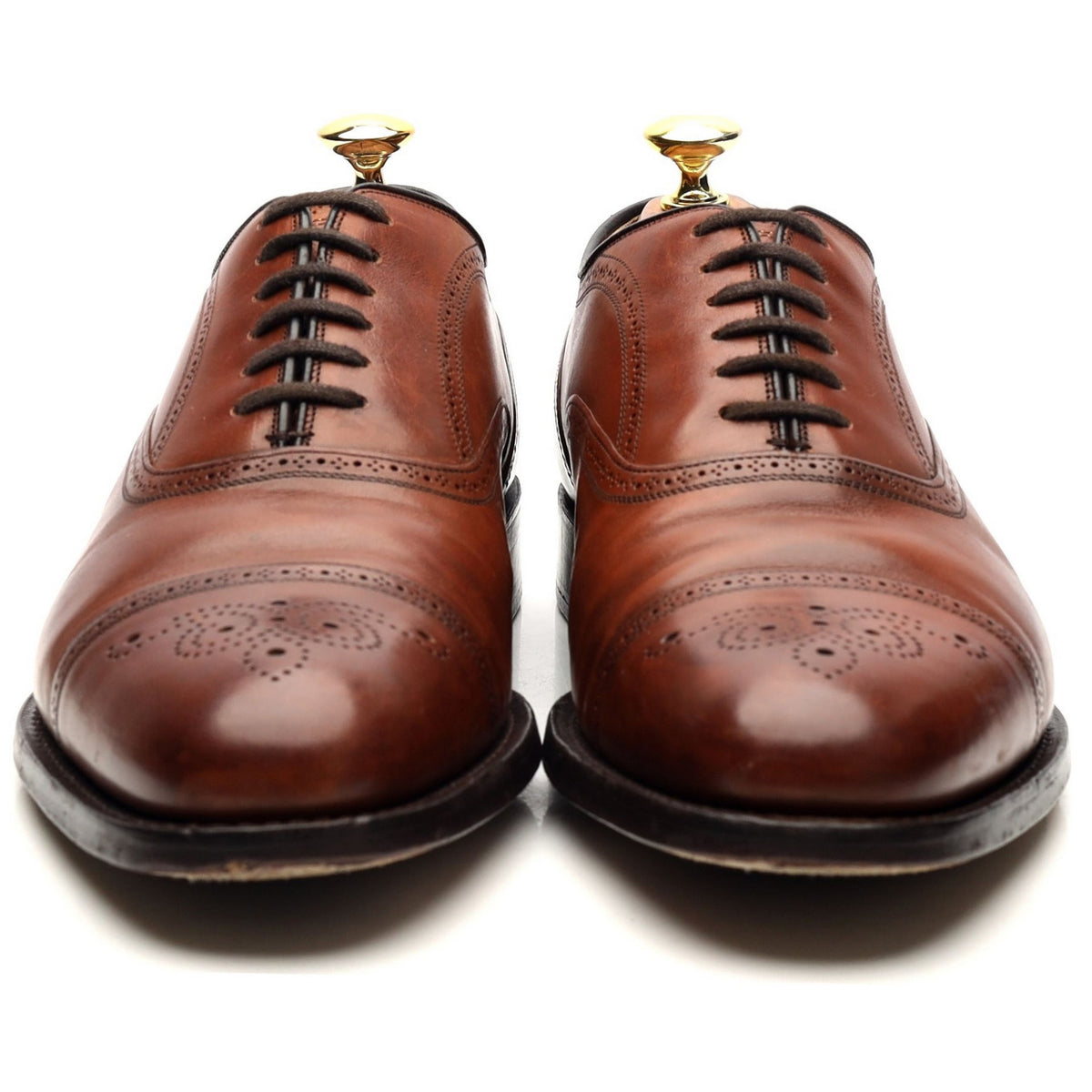 &#39;Laverstock&#39; Tan Brown Leather Oxford UK 8 F