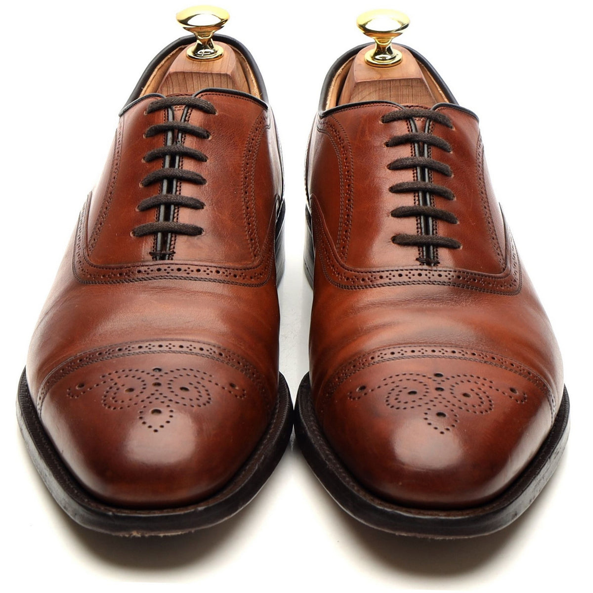 &#39;Laverstock&#39; Tan Brown Leather Oxford UK 8 F