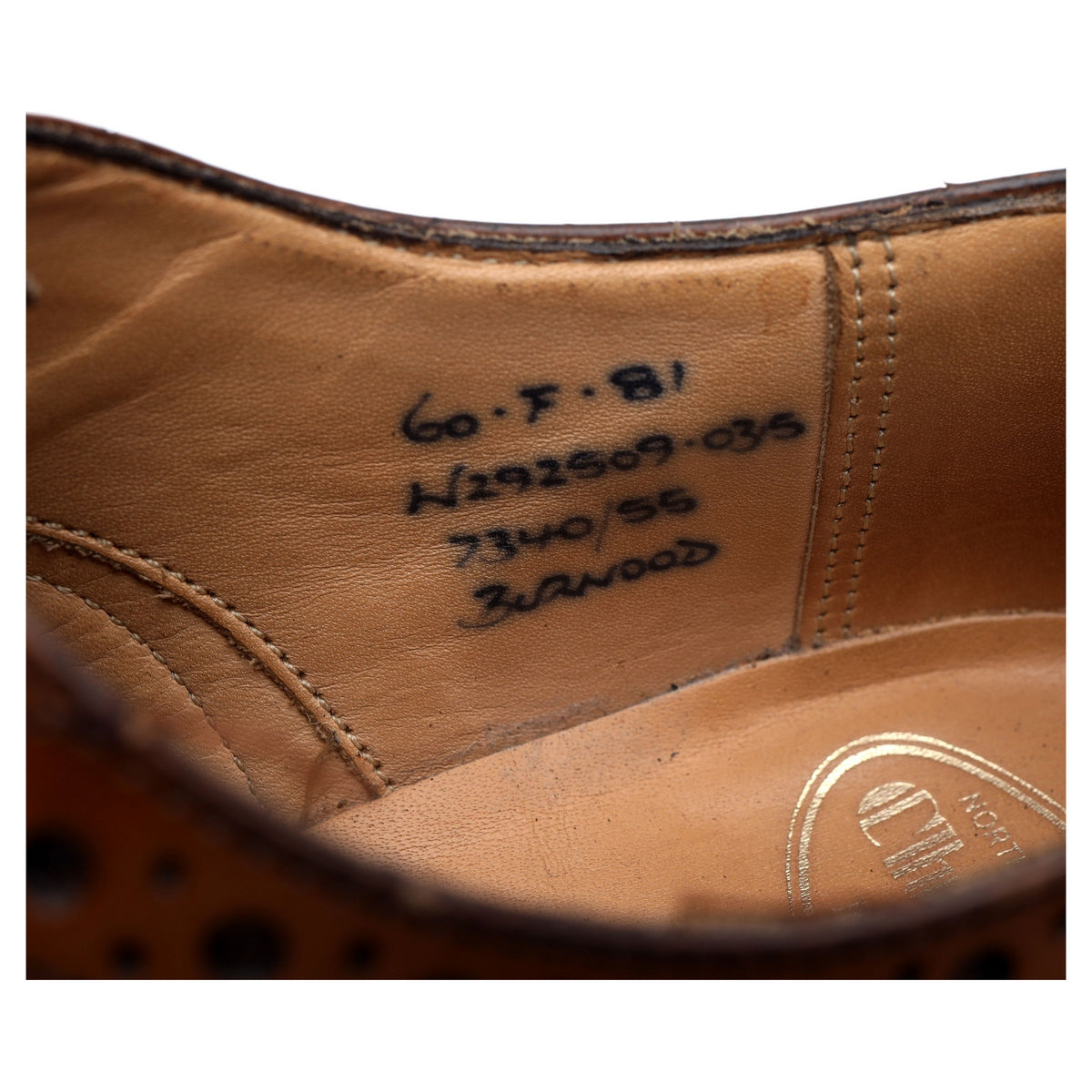 &#39;Burwood&#39; Brown Leather Oxford Brogues UK 6 F