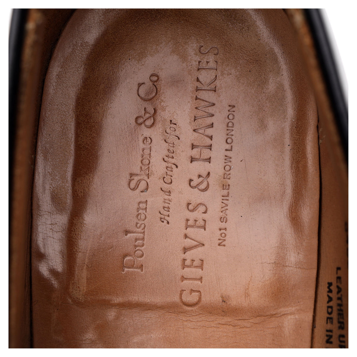 Gieves &amp; Hawkes Black Leather Butterfly Loafers UK 10.5 E