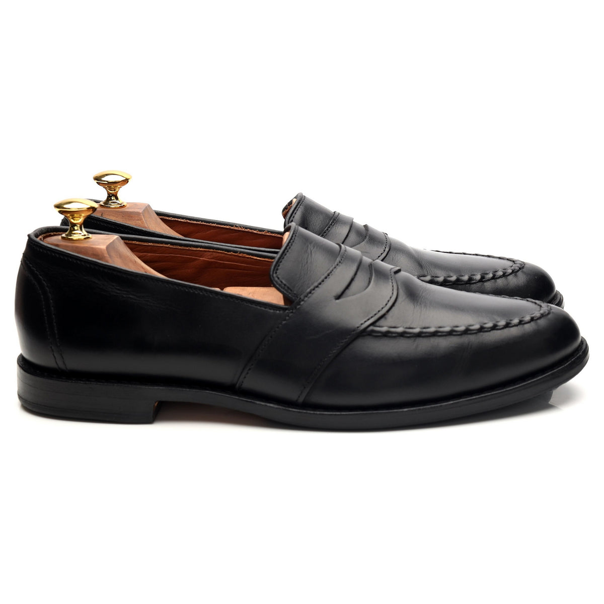 &#39;Randolph&#39; Black Leather Loafers UK 10 US 11 D