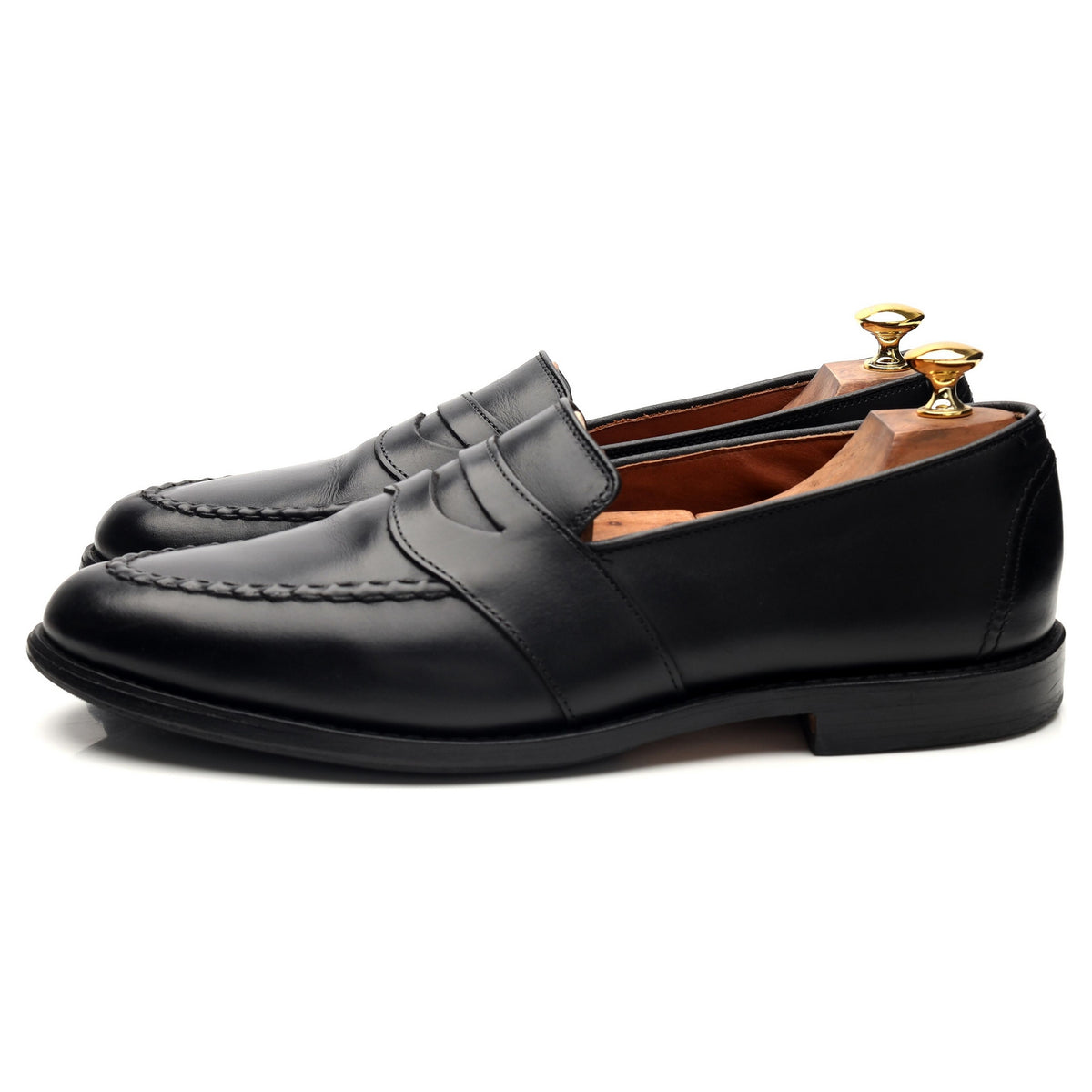 &#39;Randolph&#39; Black Leather Loafers UK 10 US 11 D