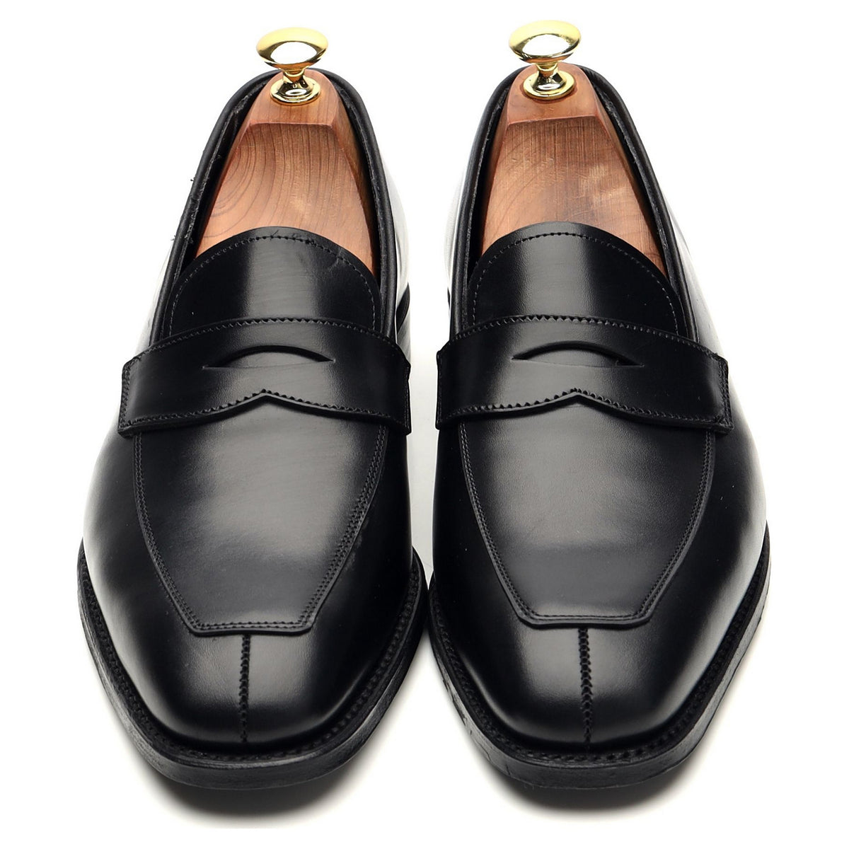 &#39;Hamilton&#39; Black Leather Loafers UK 8 F