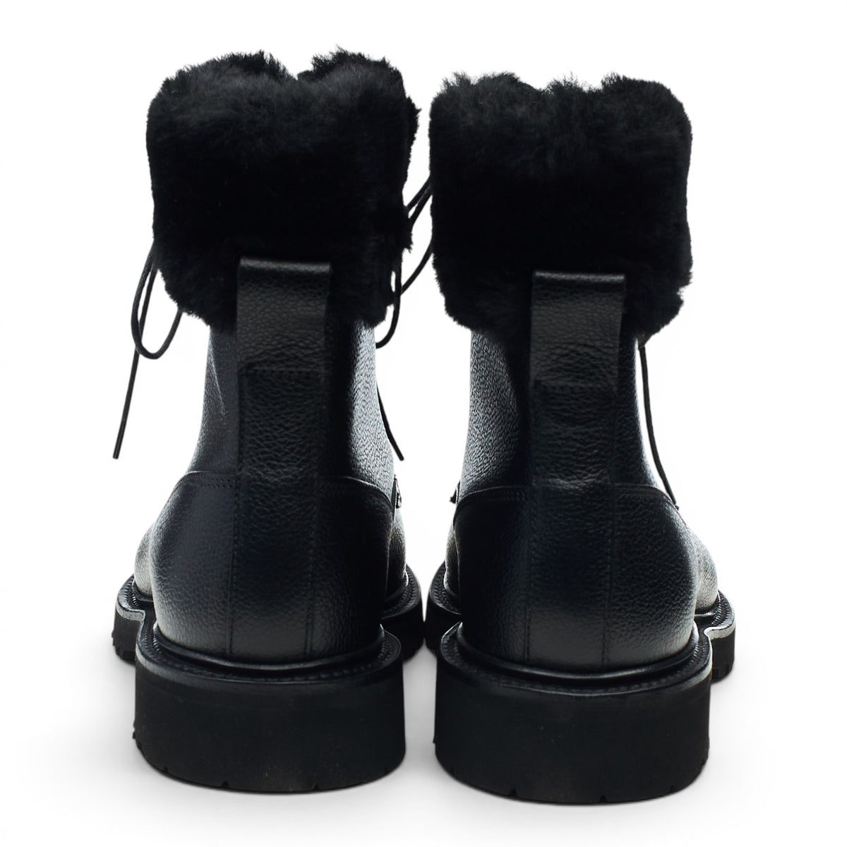 Women's 'Alisa' Black Leather Shearling Boots UK 5.5 C