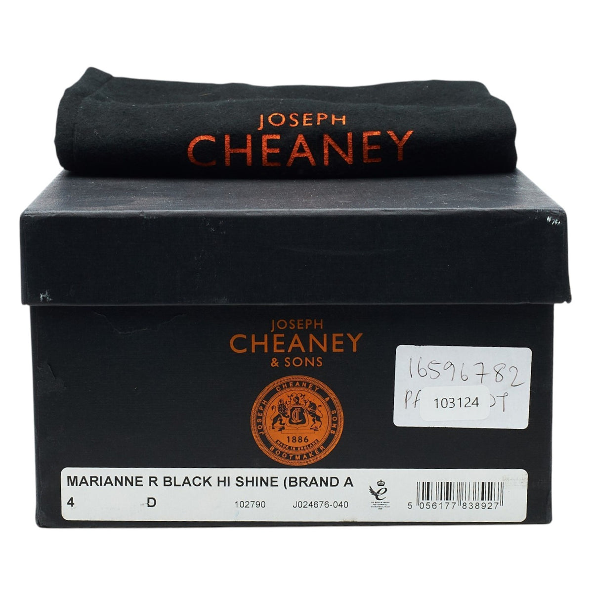 Women's 'Marianne' Black Leather Derby Brogues UK 4 D