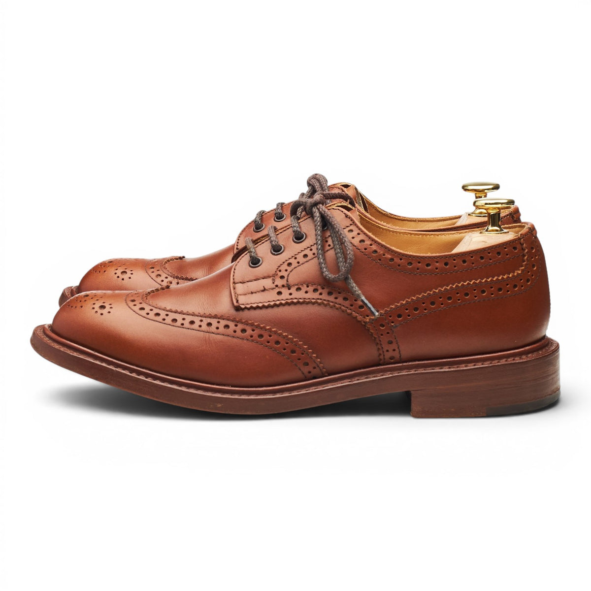 Women's 'Anne' Tan Brown Leather Derby Brogues UK 6