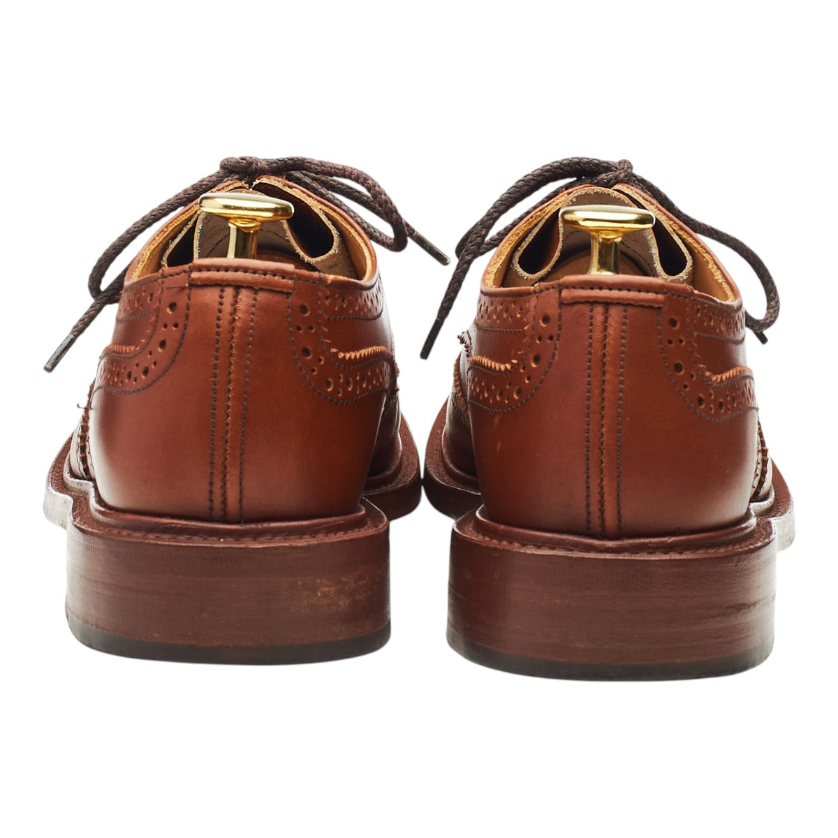 Women's 'Anne' Tan Brown Leather Derby Brogues UK 6