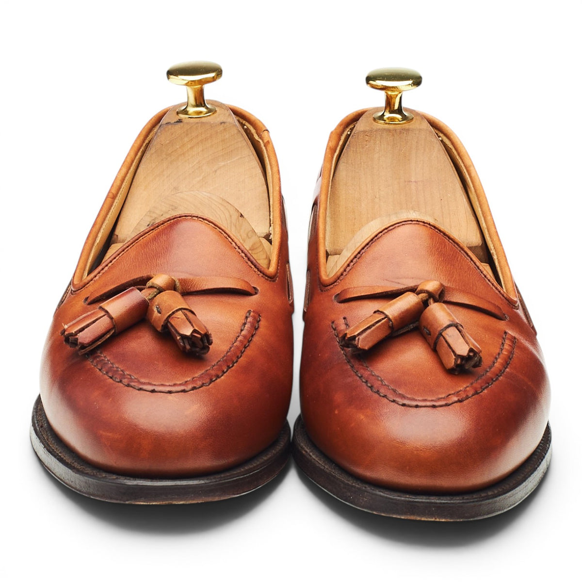 Women's 'Naseby' Tan Brown Leather Tassel Loafers UK 5.5 C