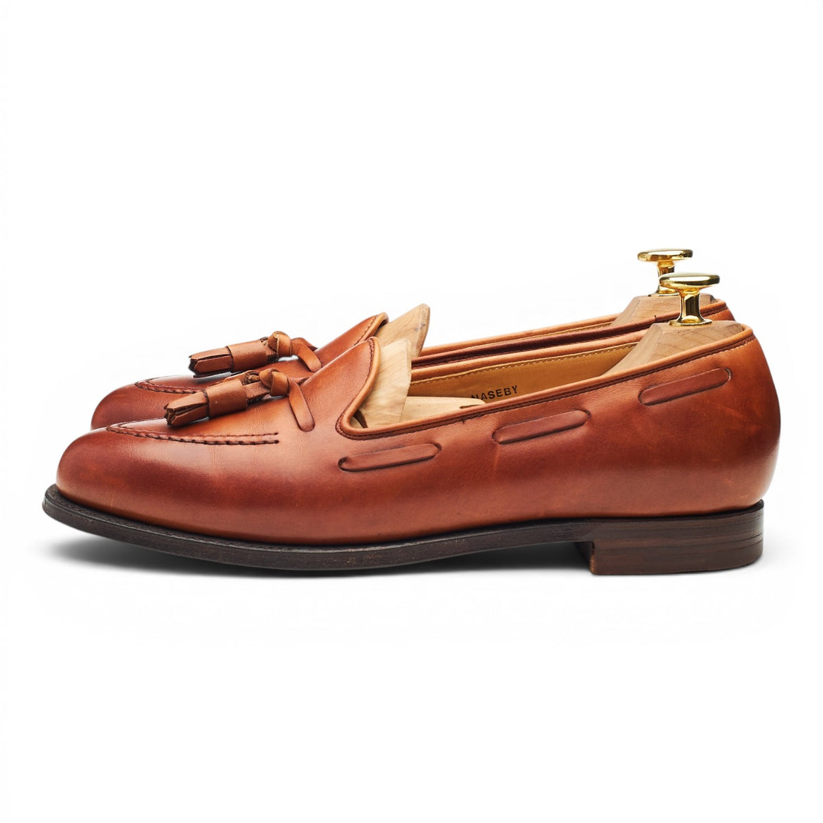 Women's 'Naseby' Tan Brown Leather Tassel Loafers UK 5.5 C