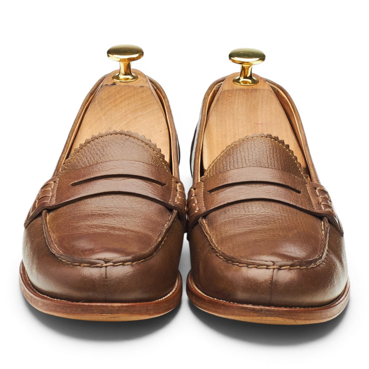 Women's 'Sally' Brown Leather Loafers UK 4.5 EU 37.5