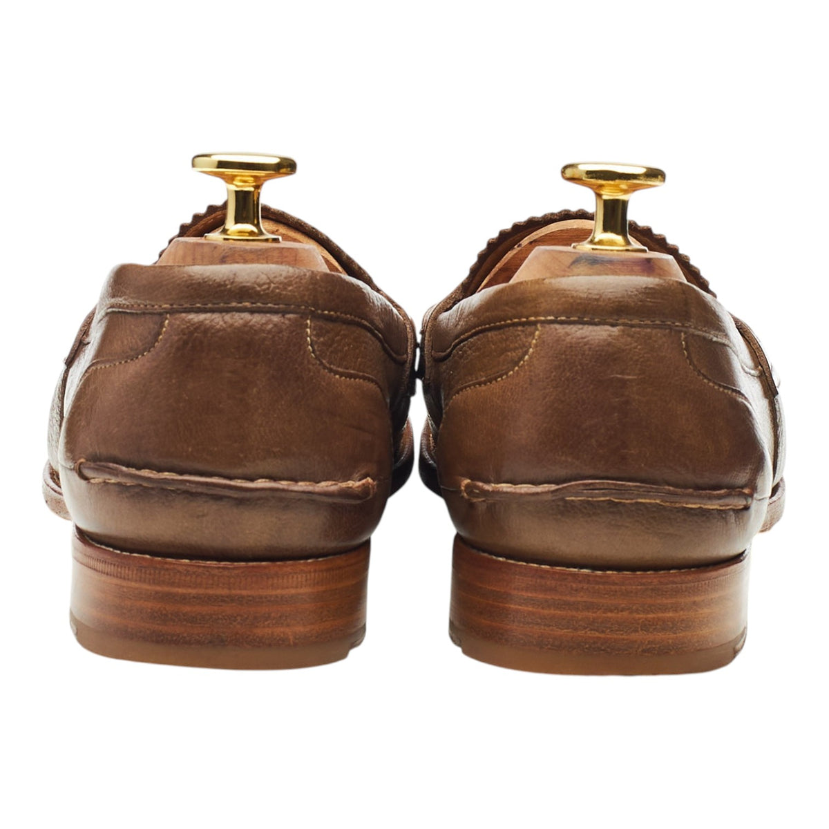 Women's 'Sally' Brown Leather Loafers UK 4.5 EU 37.5