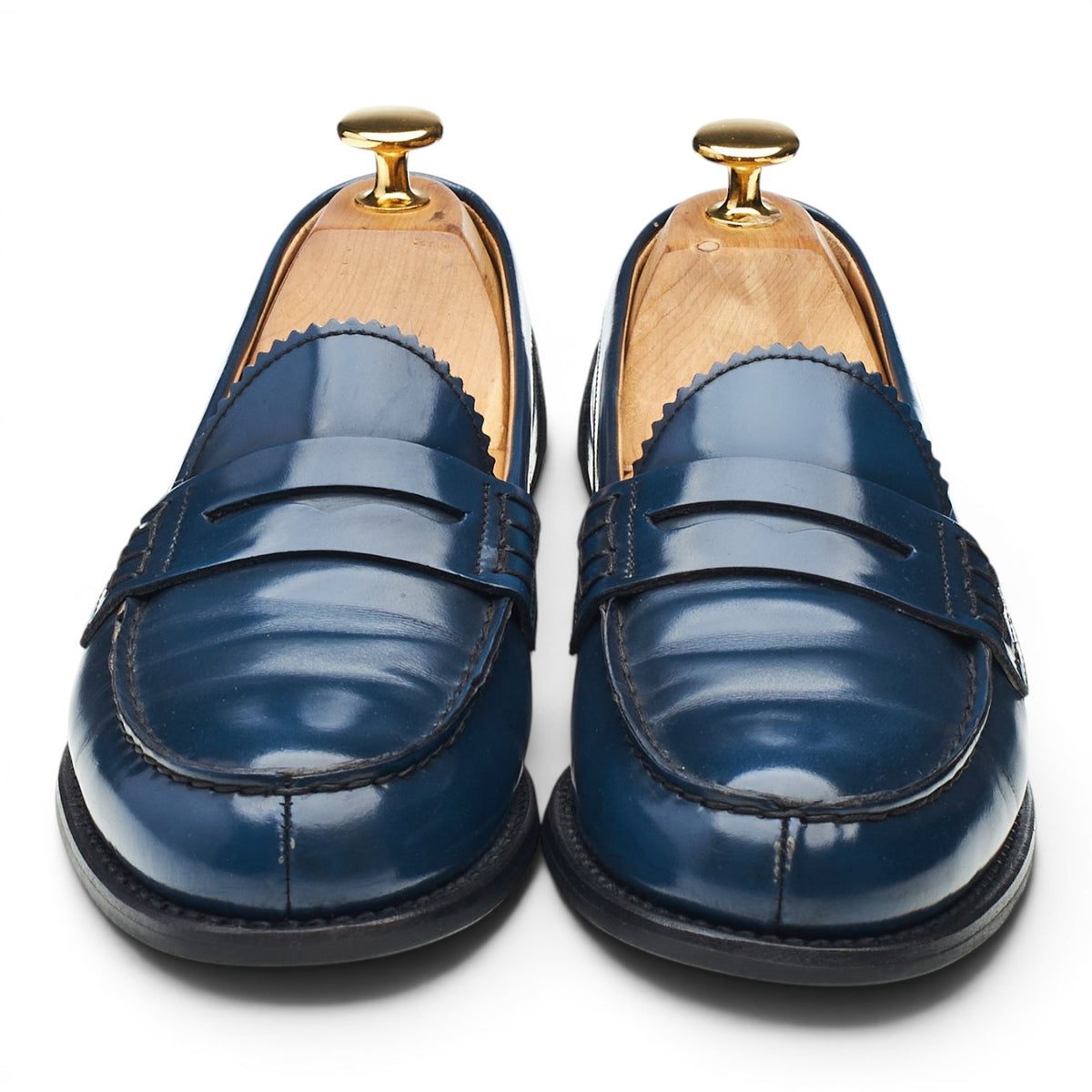 Women's 'Sally' Navy Blue Leather Loafers UK 5 EU 38