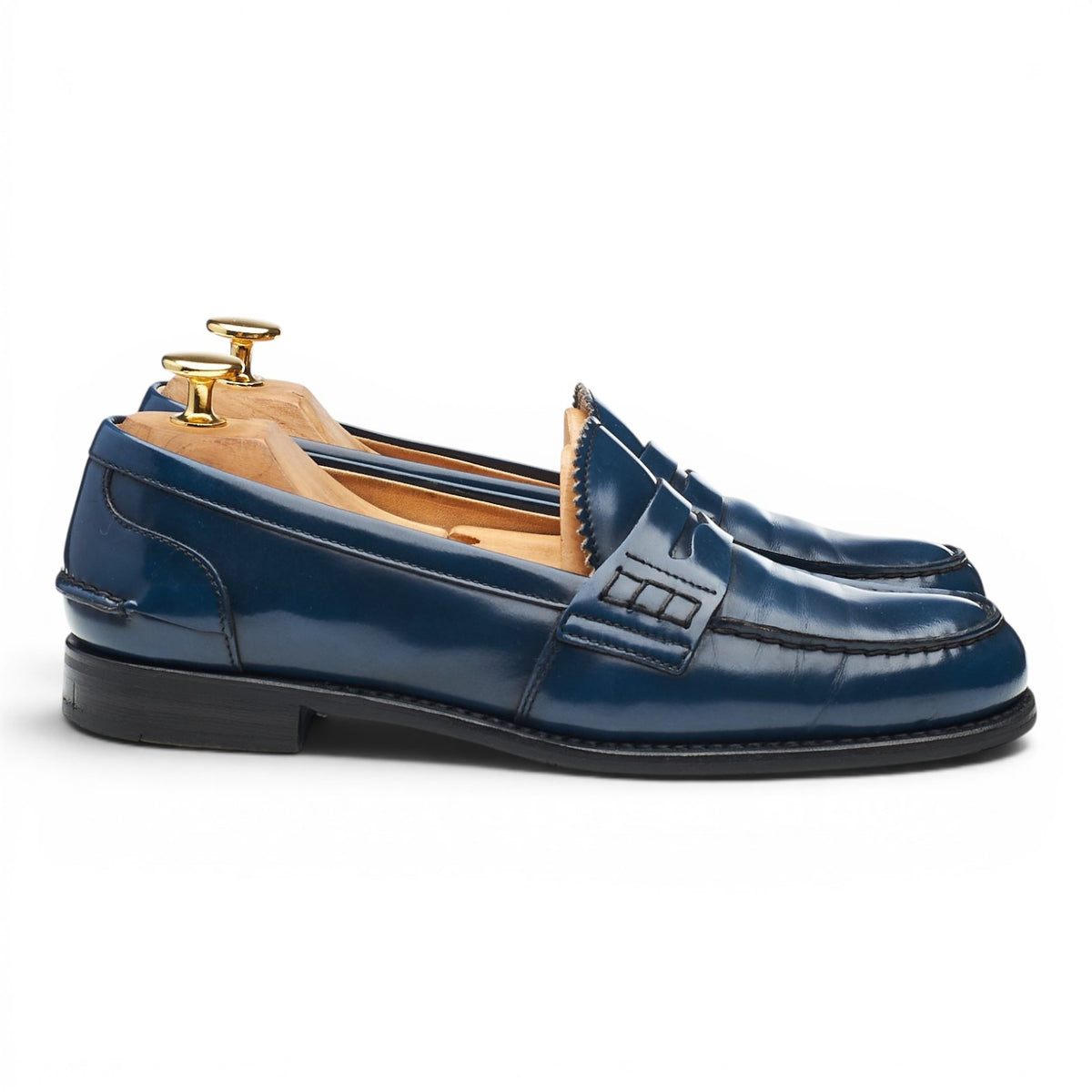 Women's 'Sally' Navy Blue Leather Loafers UK 5 EU 38