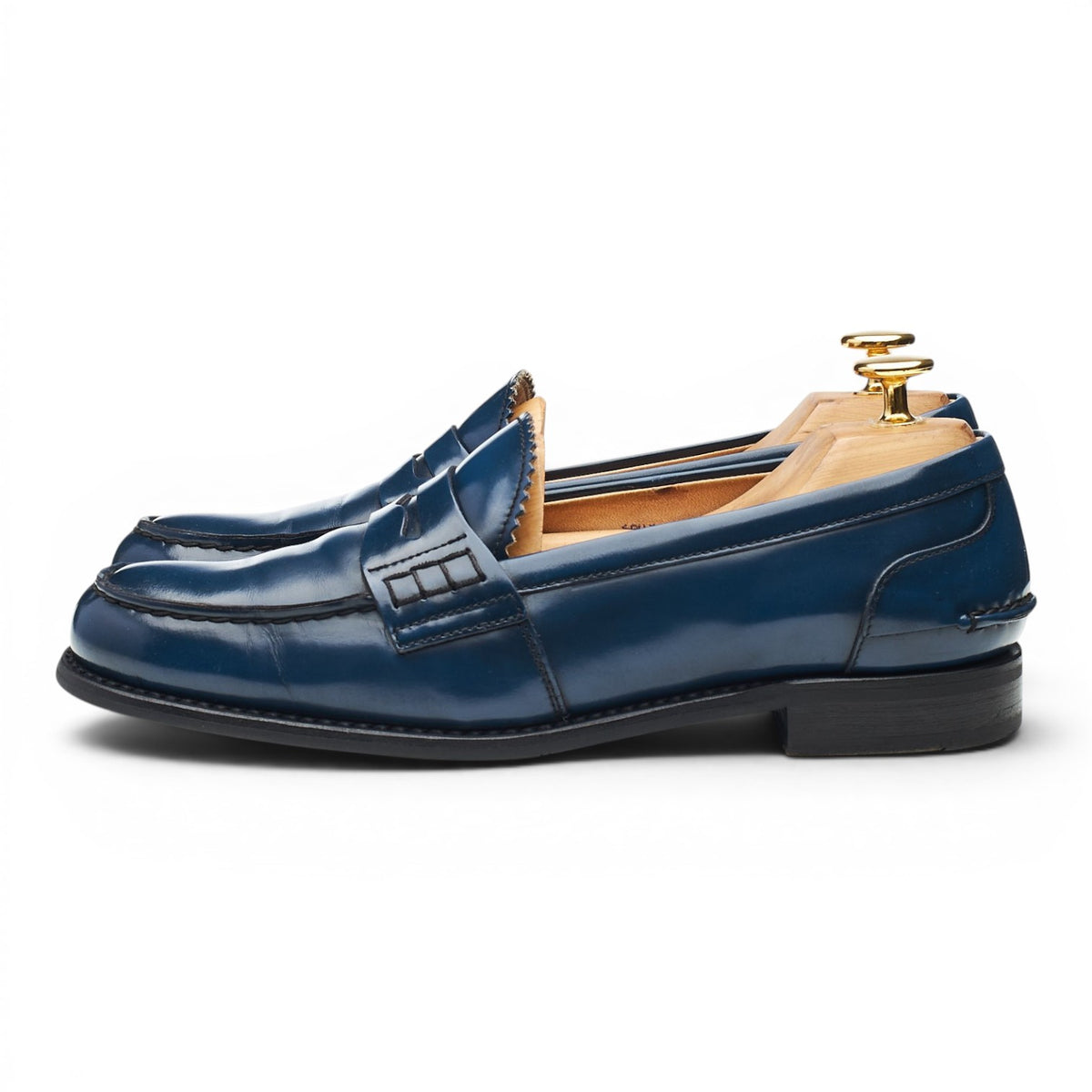 Women's 'Sally' Navy Blue Leather Loafers UK 5 EU 38