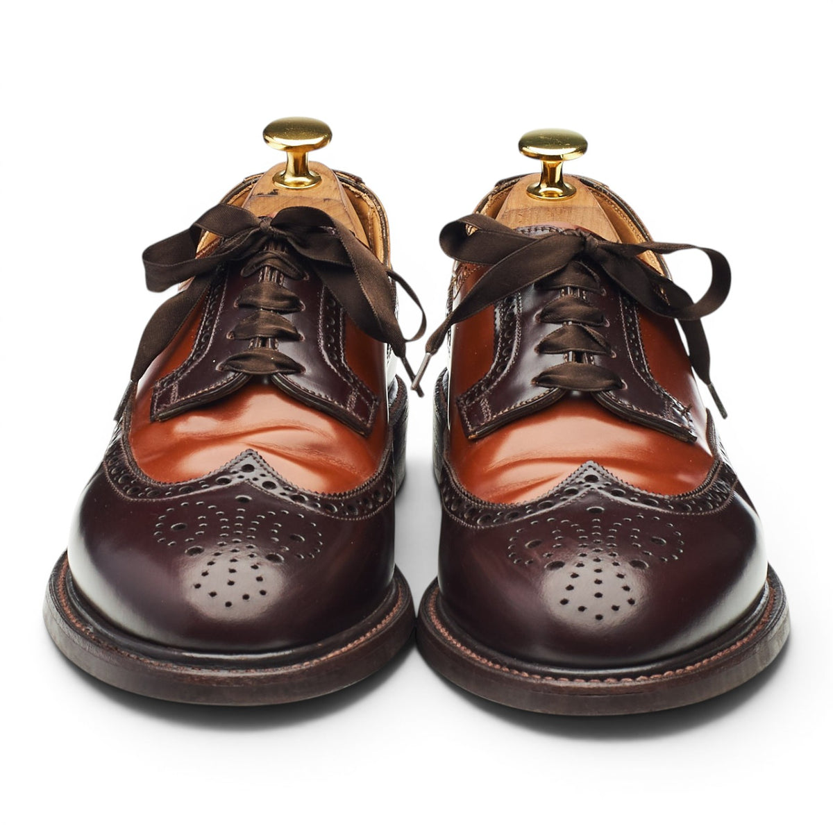 Women's 'Luna' Dark Brown / Tan Leather Derby Brogues UK 6 C
