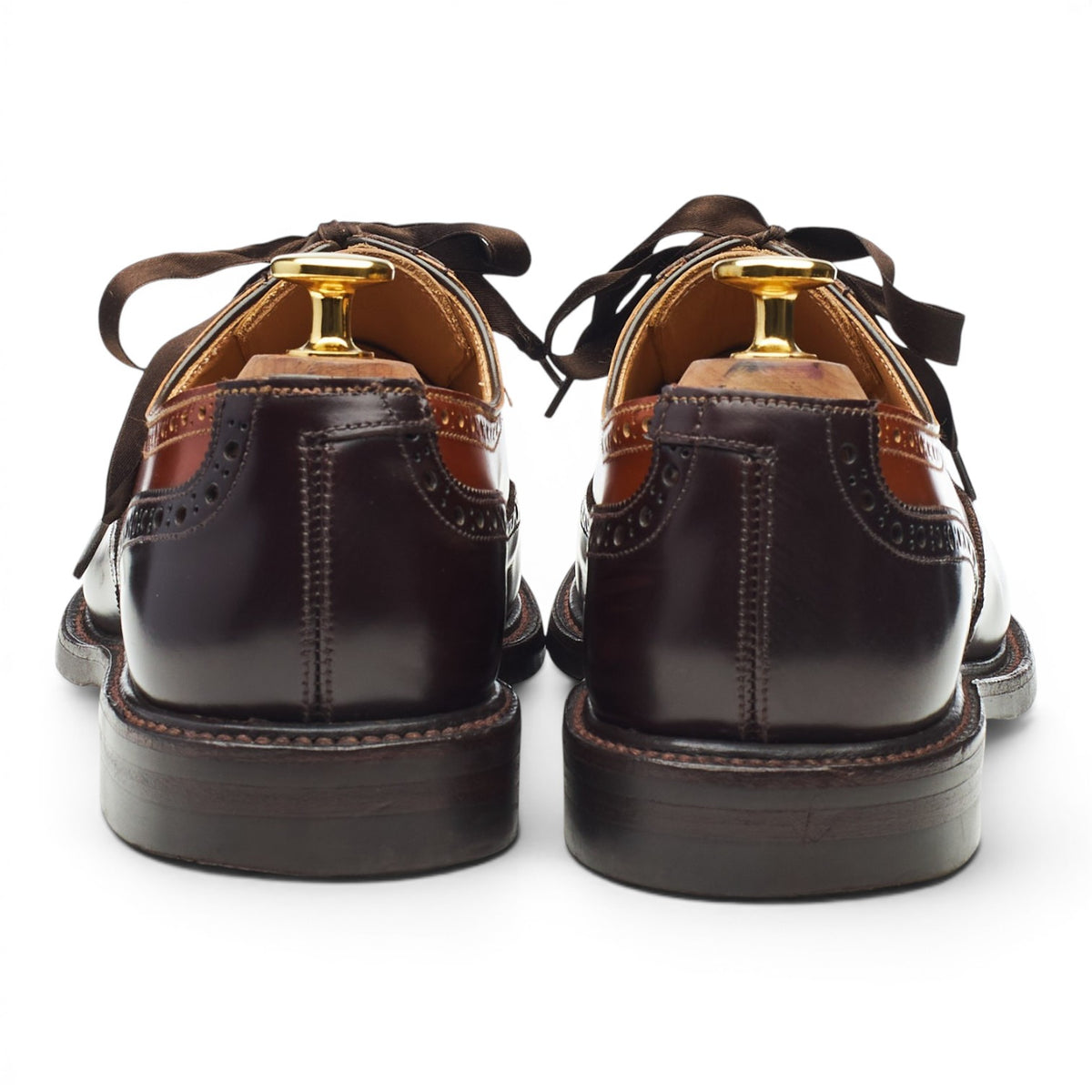 Women's 'Luna' Dark Brown / Tan Leather Derby Brogues UK 6 C