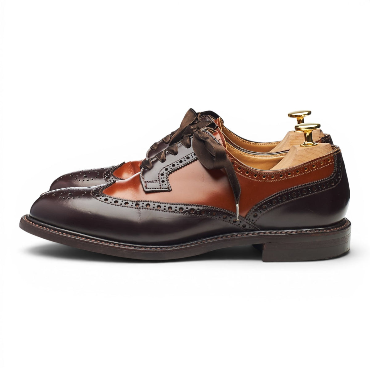 Women's 'Luna' Dark Brown / Tan Leather Derby Brogues UK 6 C