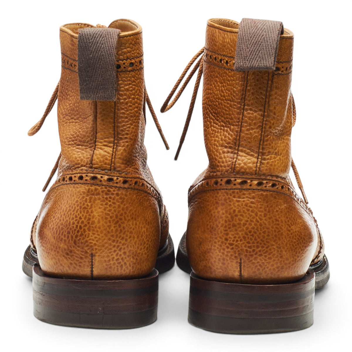 Women's 'Olivia' Tan Brown Leather Brogue Boots UK 6 D