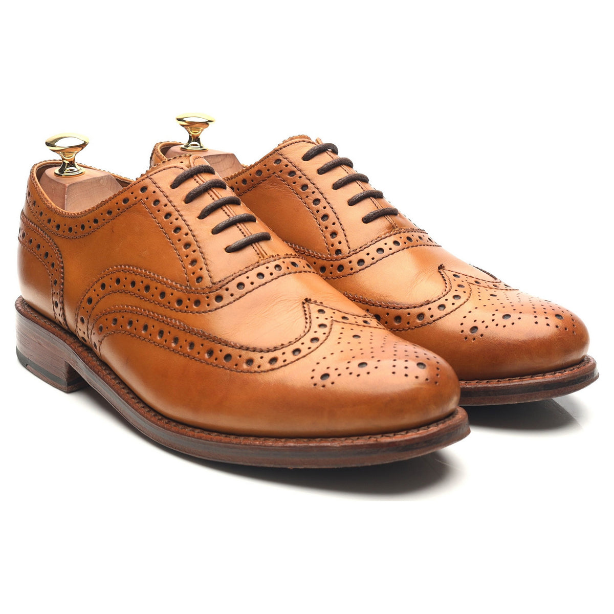 &#39;Stanley&#39; Tan Brown Leather Brogues UK 9 G