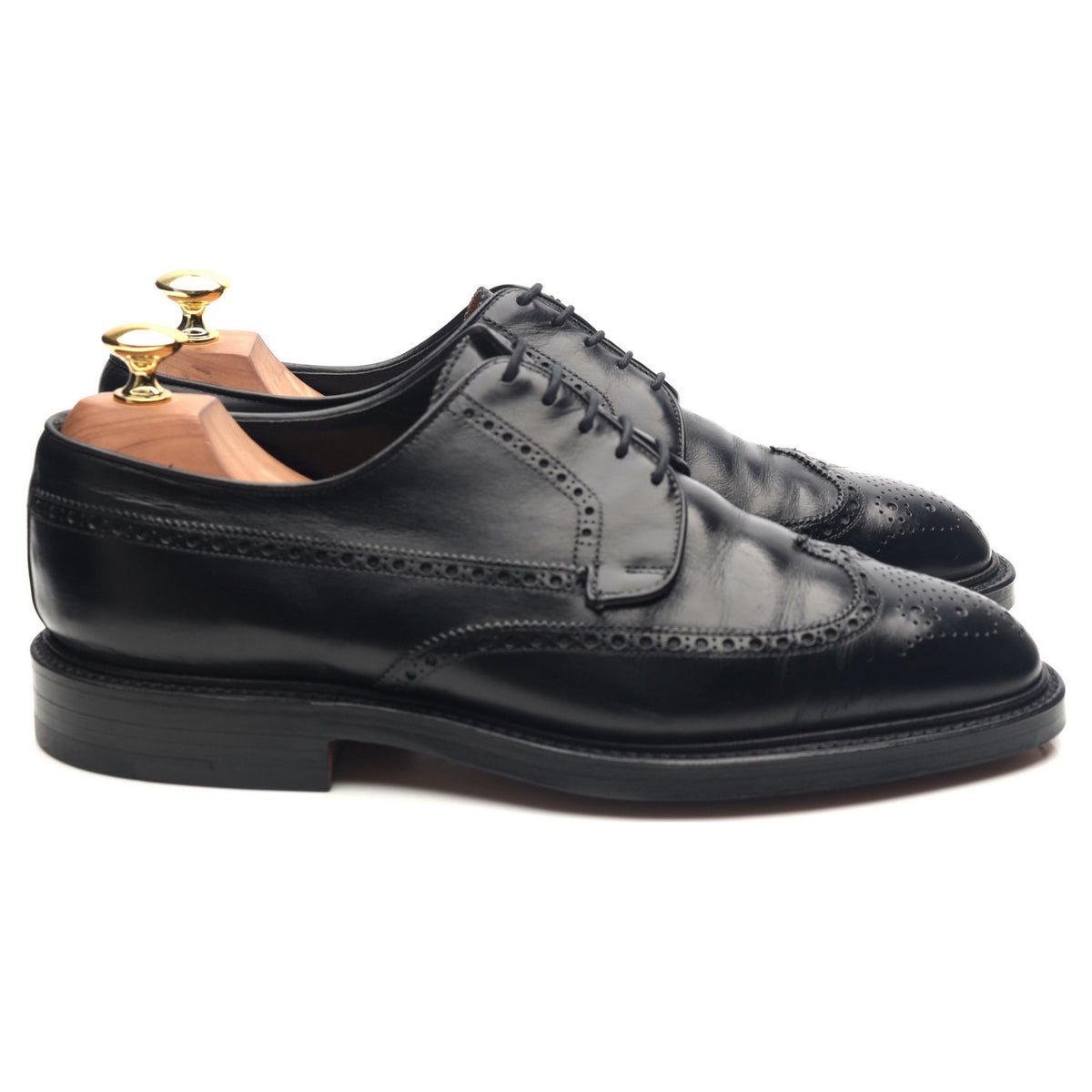 &#39;Greenwich&#39; Black Leather Derby Brogues UK 8 G