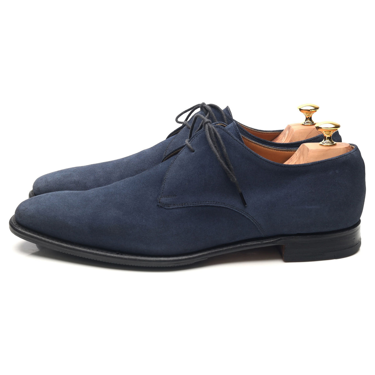 Vintage &#39;Matt&#39; Navy Blue Suede Derby UK 12 F