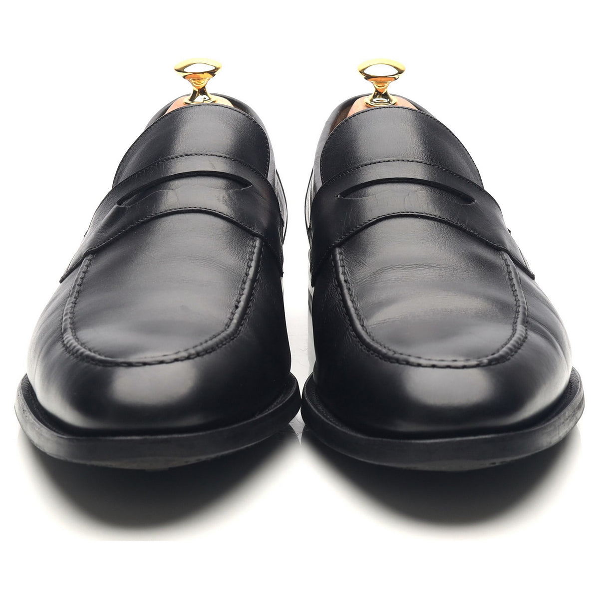 &#39;Warner&#39; Black Leather Loafers UK 11.5 F