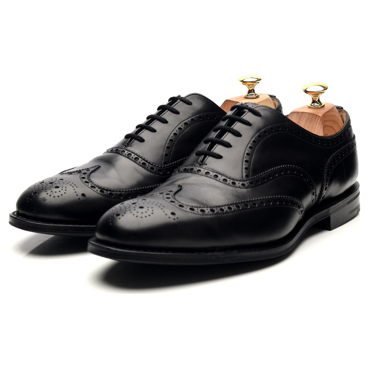 &#39;Chetwynd&#39; Black Leather Oxford Brogues UK 10 G