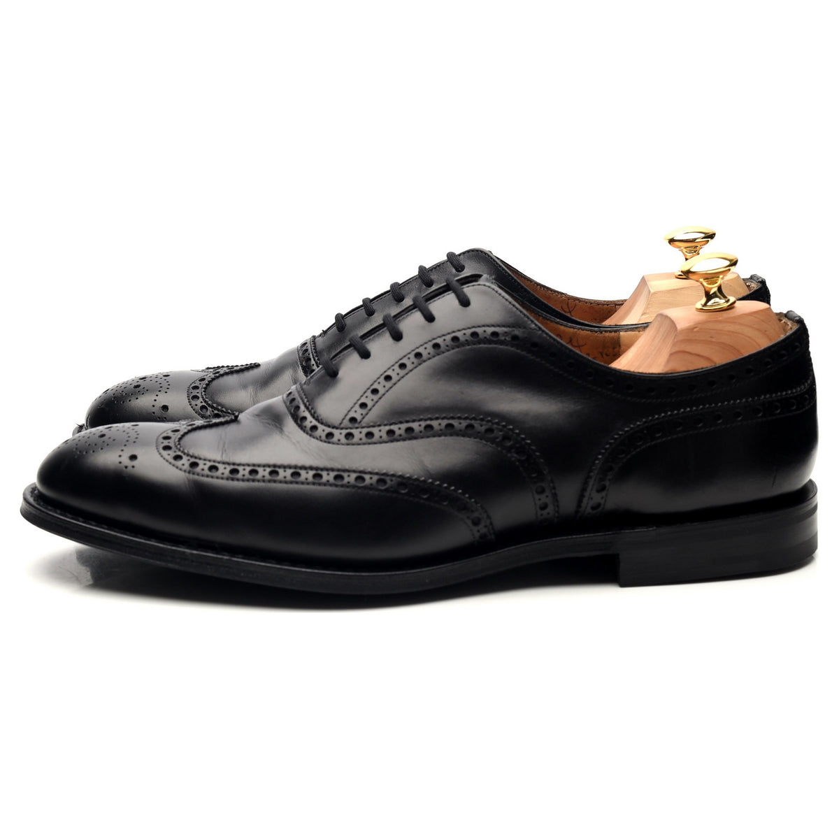 &#39;Chetwynd&#39; Black Leather Oxford Brogues UK 10 G