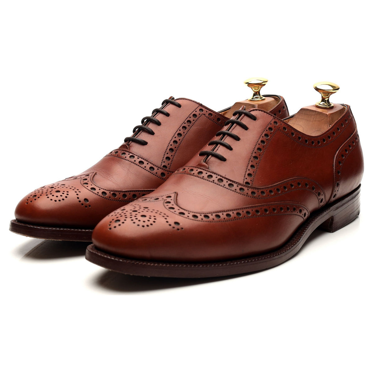 &#39;Ascot&#39; Tan Brown Leather Oxford Brogues UK 9 F