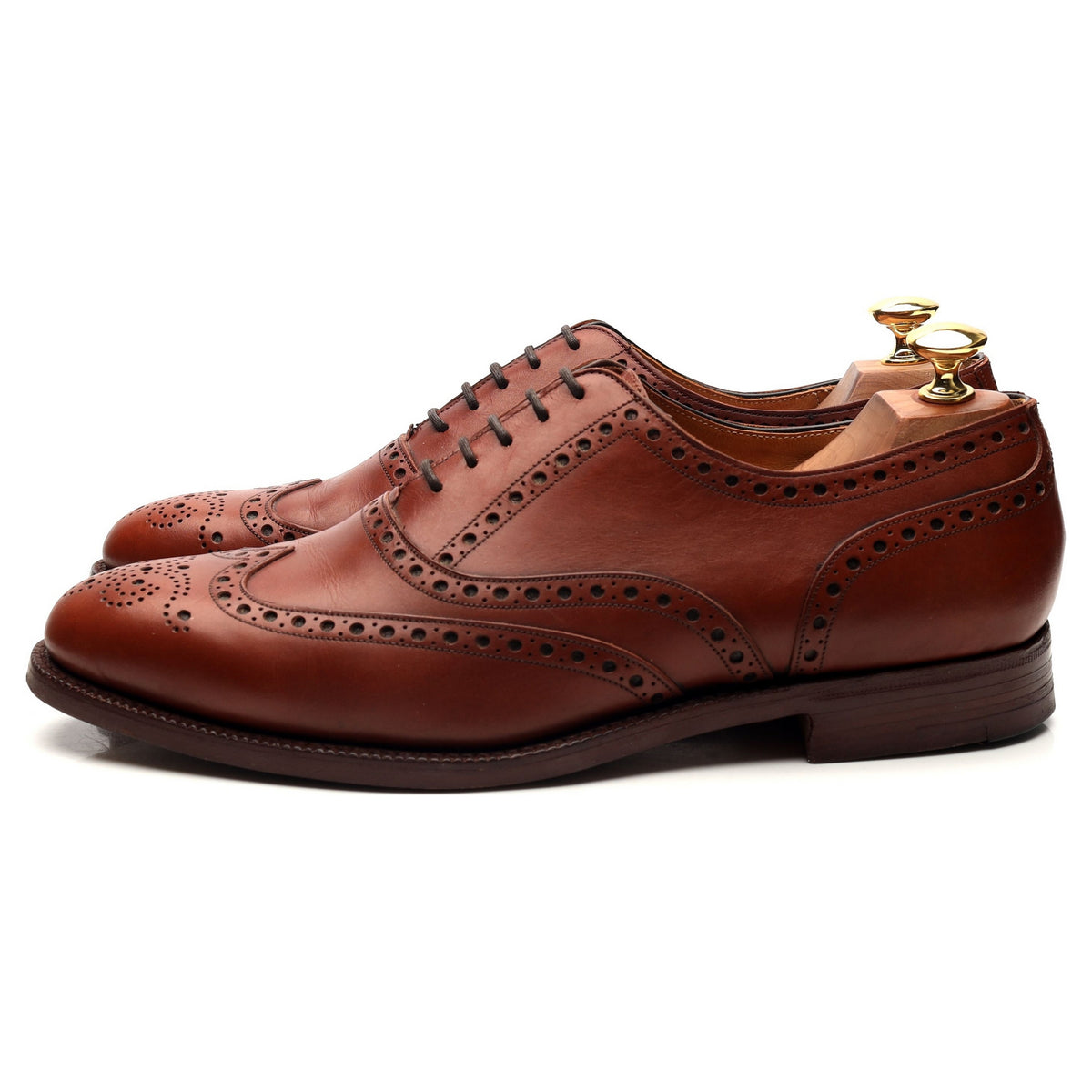 &#39;Ascot&#39; Tan Brown Leather Oxford Brogues UK 9 F