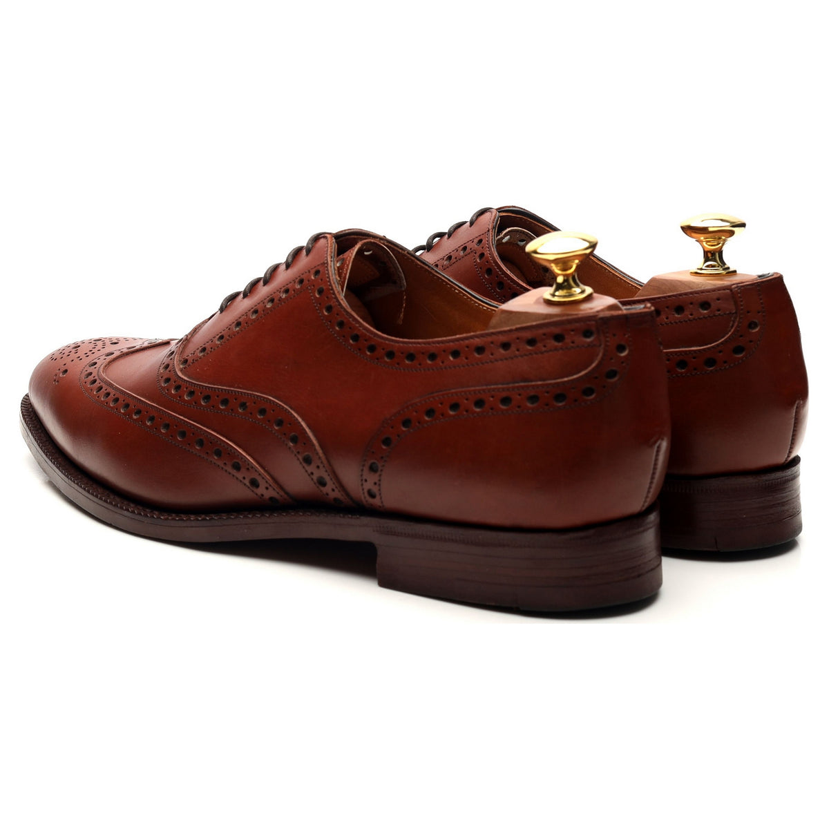 &#39;Ascot&#39; Tan Brown Leather Oxford Brogues UK 9 F