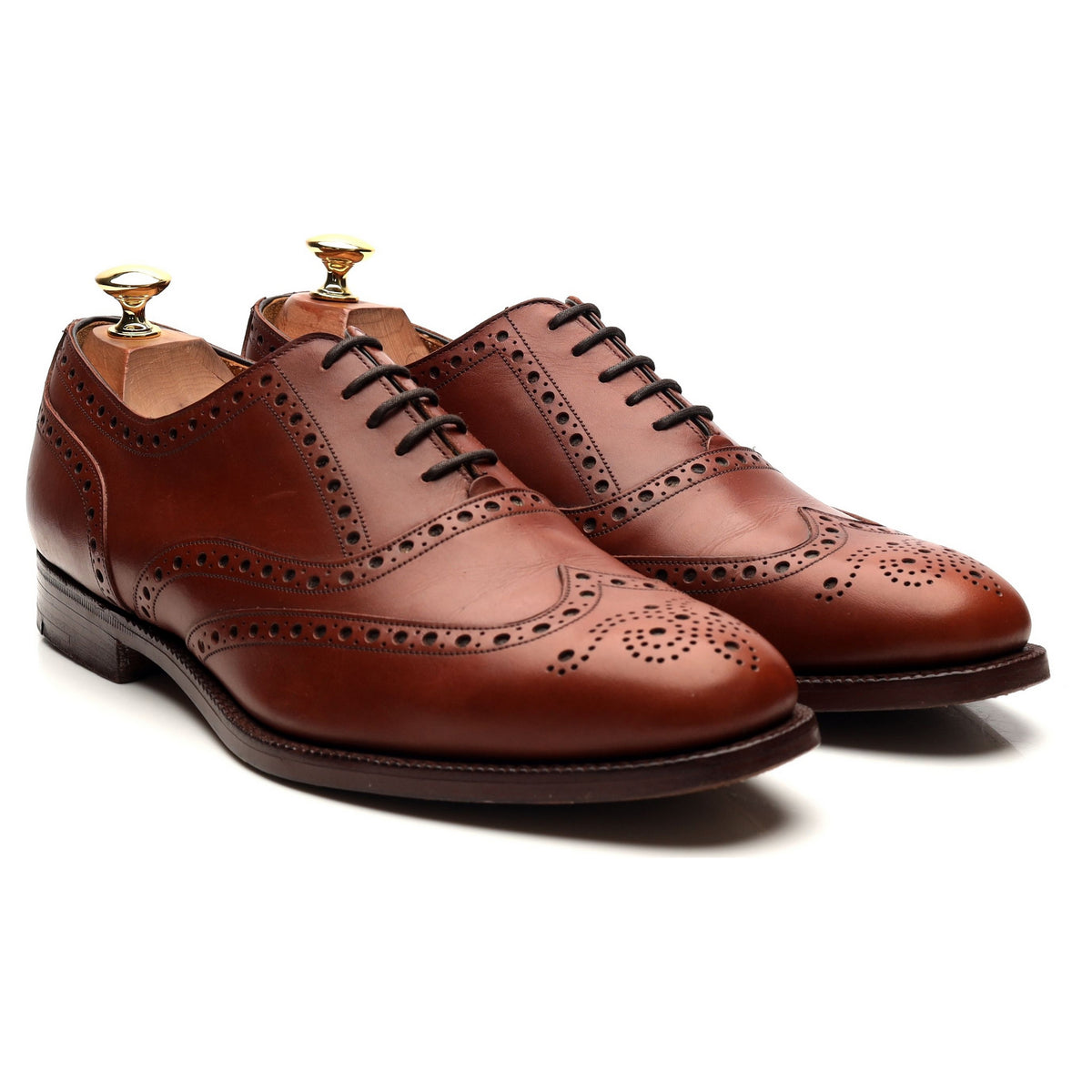 &#39;Ascot&#39; Tan Brown Leather Oxford Brogues UK 9 F