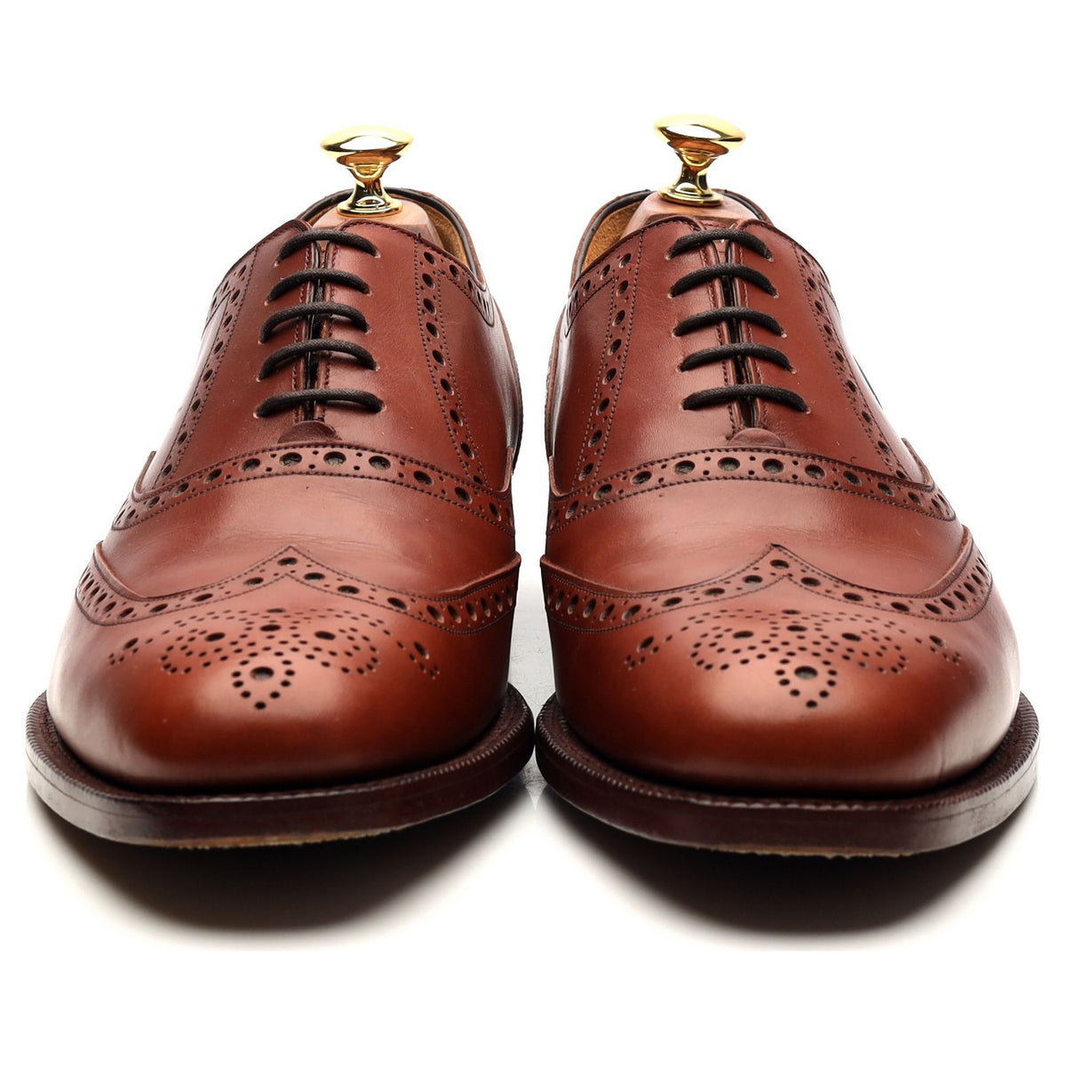 &#39;Ascot&#39; Tan Brown Leather Oxford Brogues UK 9 F