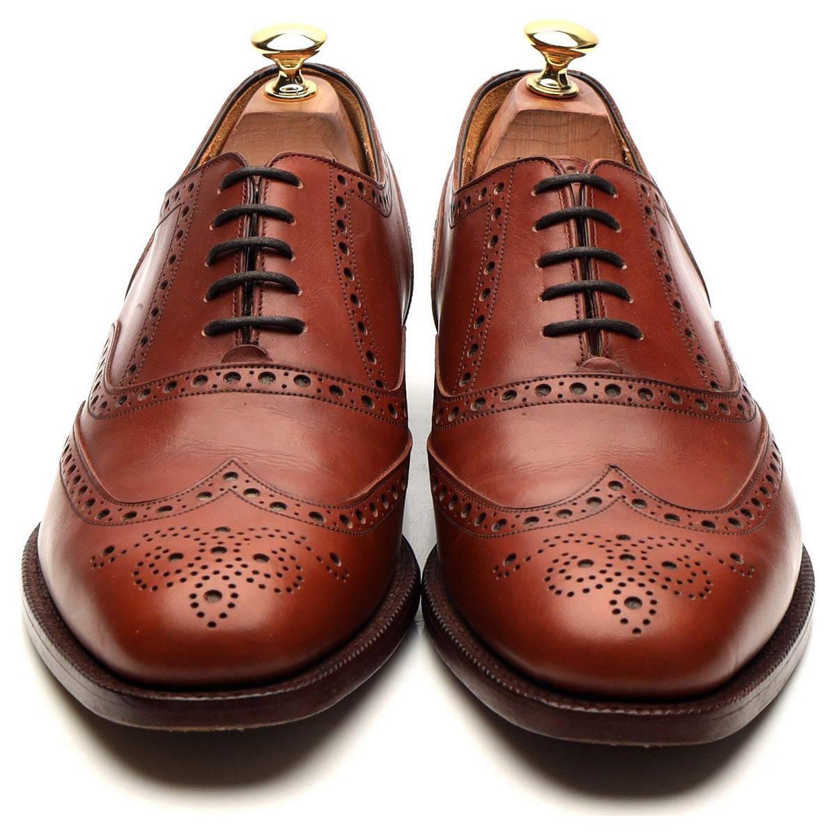 &#39;Ascot&#39; Tan Brown Leather Oxford Brogues UK 9 F