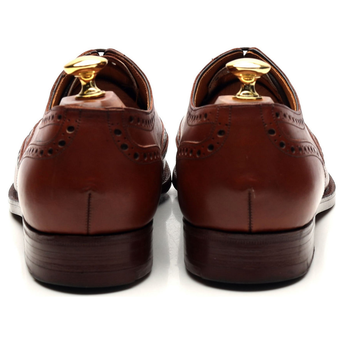 &#39;Ascot&#39; Tan Brown Leather Oxford Brogues UK 9 F