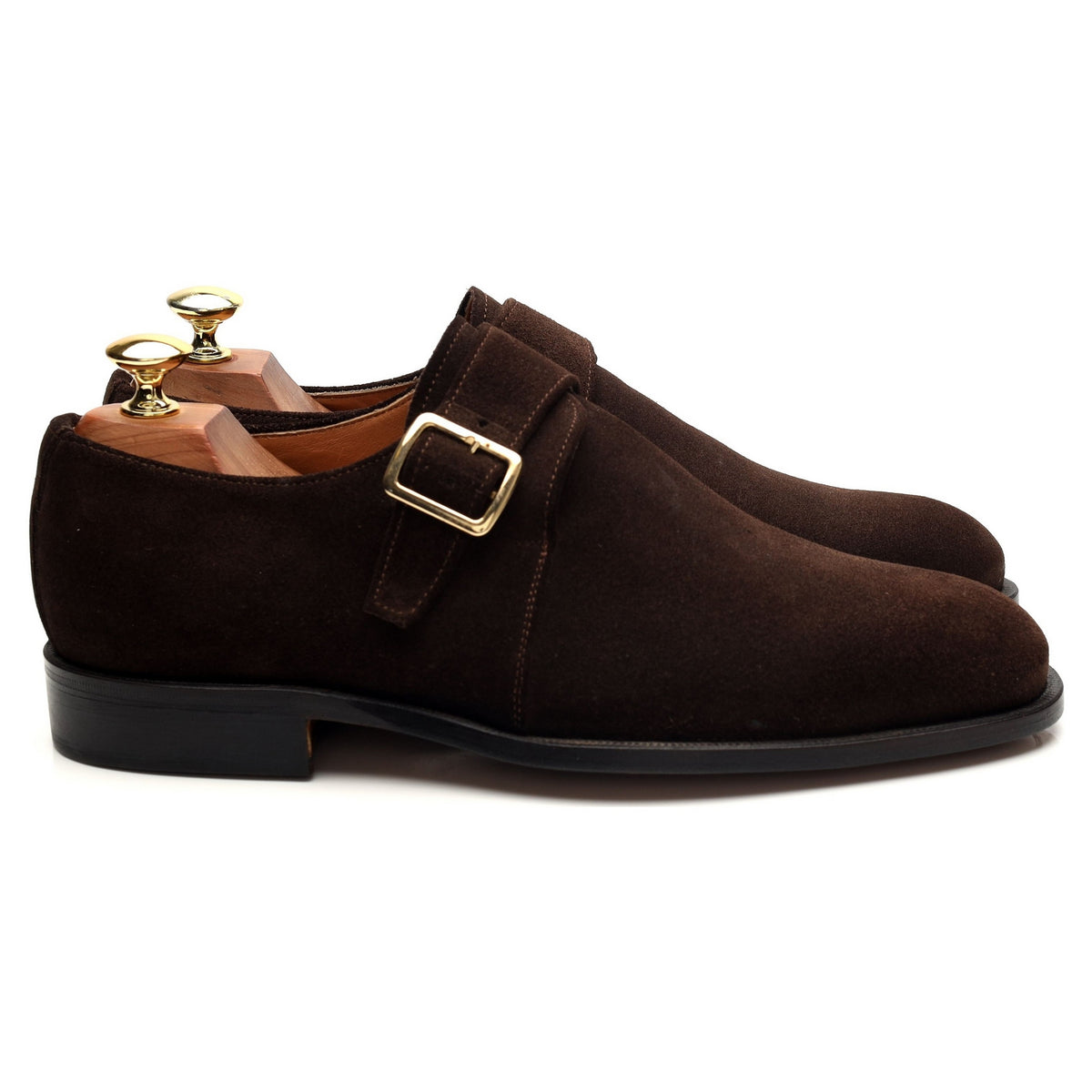 &#39;Fleet&#39; Brown Suede Monk Strap UK 7.5