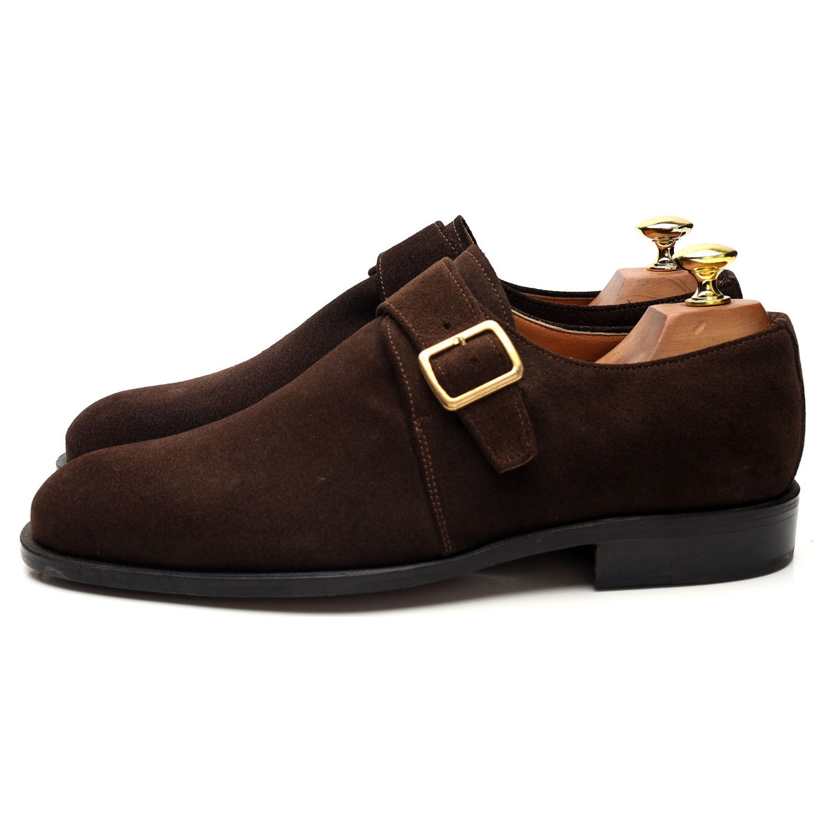 &#39;Fleet&#39; Brown Suede Monk Strap UK 7.5