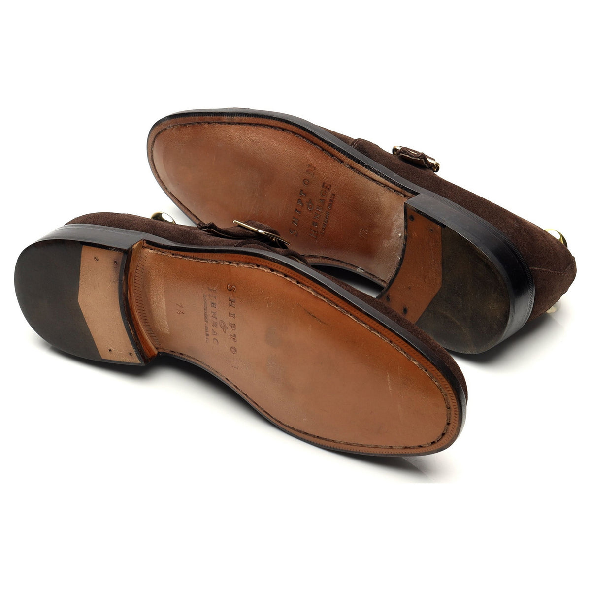 &#39;Fleet&#39; Brown Suede Monk Strap UK 7.5